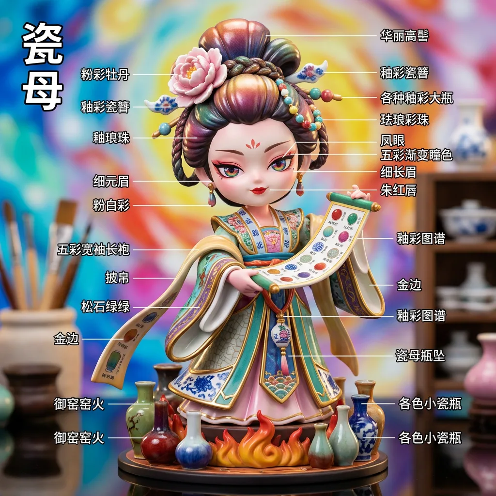 清·瓷母百釉 · 瓶母